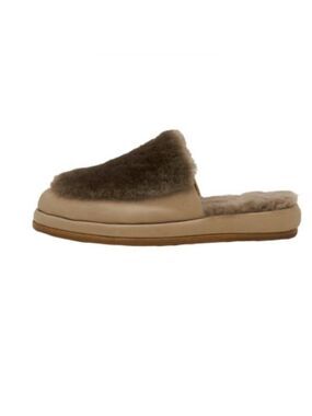 COCLICO Tan Leather and Shearling Nushka Slides - Size 36.5 Euro